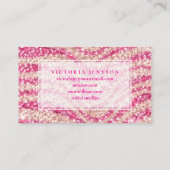 Girly Pink Blush Glitter Zebramuster Visitenkarte (Rückseite)