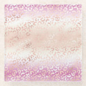 Girly Pink Blush Peach Glam Leopard Print Tie dye Glasuntersetzer (Vorderseite)