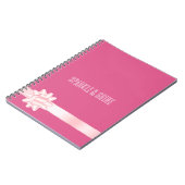 Girly Pink Blush Ribbon Bow Notizblock (Linke Seite)