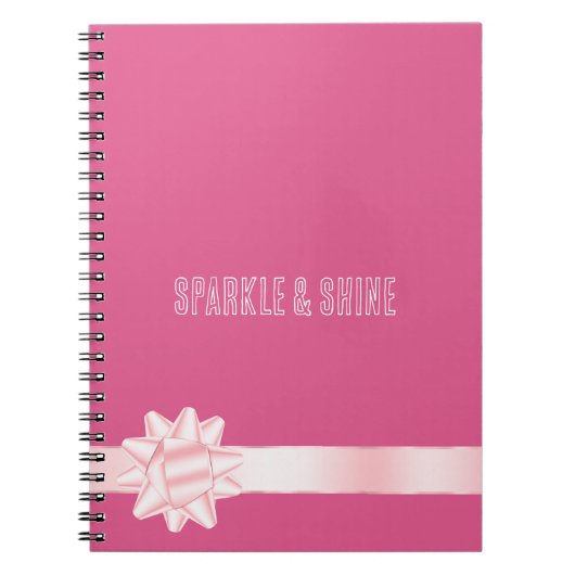 Girly Pink Blush Ribbon Bow Notizblock (Vorderseite)