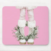 Girly Pink Boots Legs Mousepad (Vorne)