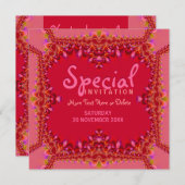 Girly Pink Boudoir Special Party Einladung (Vorne/Hinten)