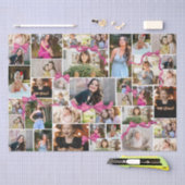 Girly Pink Bow 12 Wiederholte Fotos in einer Colla Seidenpapier (Handwerk)