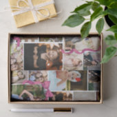 Girly Pink Bow 12 Wiederholte Fotos in einer Colla Seidenpapier (Geschenk)