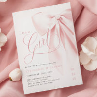Girly Pink Bow Babydusche