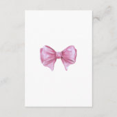 Girly Pink Bow Babydusche Windelwanne Begleitkarte (Rückseite)