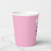 Girly Pink Bow Birthday Pappbecher (Rechts)