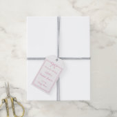 Girly Pink Bow Border Hand Drawing Brautparty Geschenkanhänger (Mit Garn)