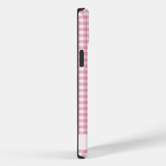 Girly Pink Bow Gingham Kariert Personalisiert Case-Mate iPhone Hülle (Rückseite / Rechts)