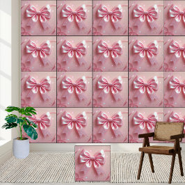 Girly Pink Bow Glitzer Coquette Aesthetic Sparkle Tapete