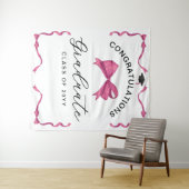 Girly Pink Bow Glückwunschs Graduate Background Wandteppich (Beispiel (Horizontal))