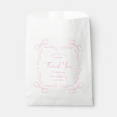 Girly Pink Bow Hand Drawn Business Event Markenzei Geschenktütchen (Vorderseite)