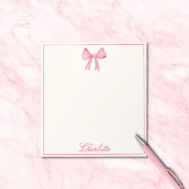 Girly Pink Bow Notizblock