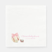 Girly Pink Bow Pacifier Baseball Sport Baby Shower Serviette (Vorderseite)