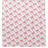 Girly Pink Bow Pattern Duschvorhang (Vorderseite)