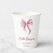 Girly Pink Bow Quinceanera Party Pappbecher (Rückseite)
