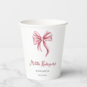Girly Pink Bow Quinceanera Party Pappbecher (Vorderseite)