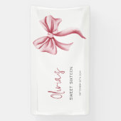 Girly Pink Bow Sweet Sixteen Birthday Party Banner (Vertikal)