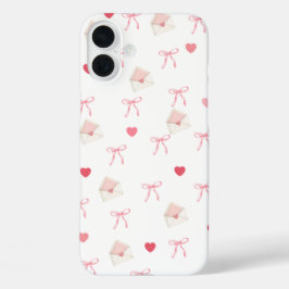 Girly Pink Bow und Heart iPhone Case - Niedlich St
