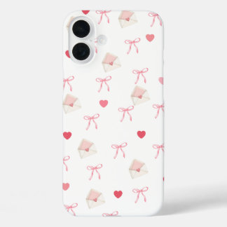 Girly Pink Bow und Heart iPhone Case - Niedlich St
