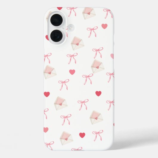 Girly Pink Bow und Heart iPhone Case - Niedlich St (Rückseite)