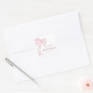 Girly Pink Bows Elegantes Brautparty Quadratischer Aufkleber