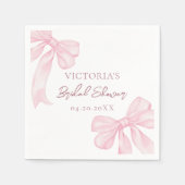 Girly Pink Bows Elegantes Brautparty Serviette (Vorderseite)