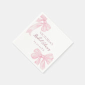 Girly Pink Bows Elegantes Brautparty Serviette (Ecke)