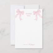 Girly Pink Bows Shiny Disco Ball Bridal Shower Dankeskarte (Vorderseite)