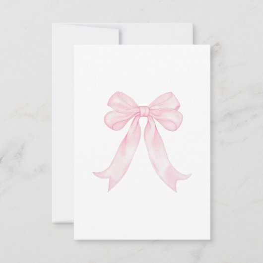 Girly Pink Bows Shiny Disco Ball Bridal Shower Dankeskarte (Rückseite)