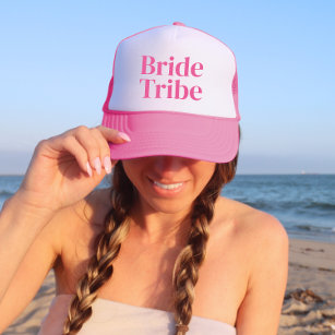 Girly Pink Bride Stamm Minimalistisch Bachelorette Truckerkappe