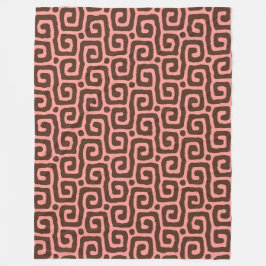 girly pink &brown Abstract pattern Fleecedecke