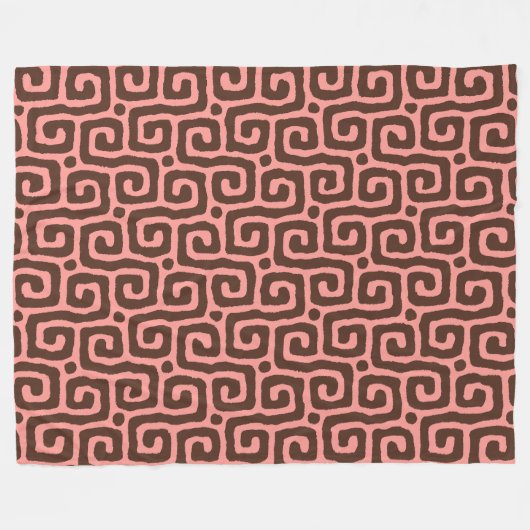 girly pink &brown Abstract pattern Fleecedecke (Vorderseite (Horizontal))