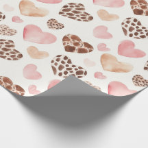 Girly Pink Brown Cream Leopard Tierherzen