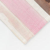 Girly Pink Brown Leopard Druckerhitze Streifen Fleecedecke (Ecke)