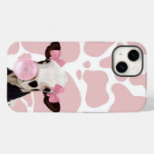 Girly Pink Bubblegum Blowin Cow Liebhaber Case-Mate iPhone Hülle (Rückseite (Horizontal))