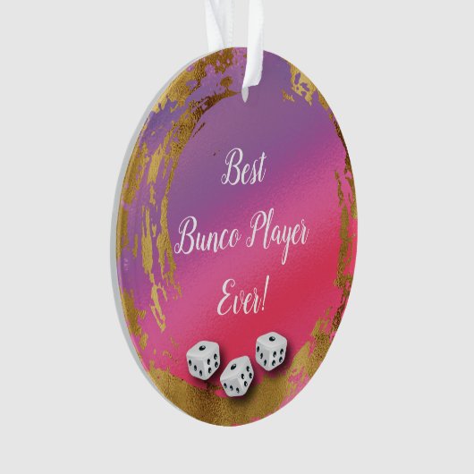 Girly Pink Bunco Dice Player Ornament (Vorderseite)