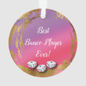 Girly Pink Bunco Dice Player Ornament (Rückseite)
