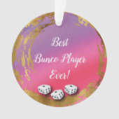 Girly Pink Bunco Dice Player Ornament (Vorderseite)