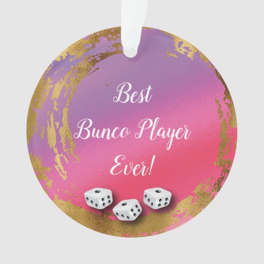 Girly Pink Bunco Dice Player Ornament (Vorderseite)