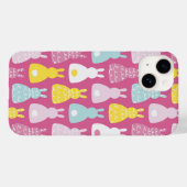 Girly Pink Bunny Muster Case-Mate iPhone Hülle (Rückseite (Horizontal))