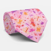 Girly Pink Butterflies Herz Krawatte (Gerollt)