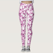 Girly Pink Butterflies Whimsical Patterned Leggings (Vorderseite)