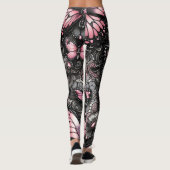 Girly Pink Butterfly Abstrakt Chic Leggings (Rückseite)