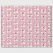 Girly Pink Butterfly Herzchen Geburtstag Geschenkpapier (Flach)