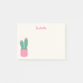 Girly Pink Cactus Houseplant Postit Notes Post-it Klebezettel (Vorderseite)