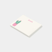 Girly Pink Cactus Houseplant Postit Notes Post-it Klebezettel (angewinkelt)