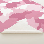 Girly Pink Camouflage Camouflage Sherpa Blanka Sherpadecke (3/4)
