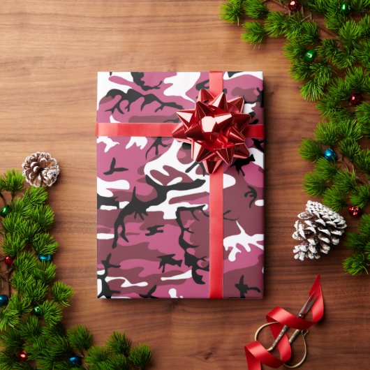 Girly Pink-Camouflage Geschenkpapier (Feiertagsgeschenk)