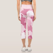 Girly Pink Camouflage Pattern Capri Leggings (Rückseite)